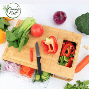 Bamboo Cutting Board with Containers